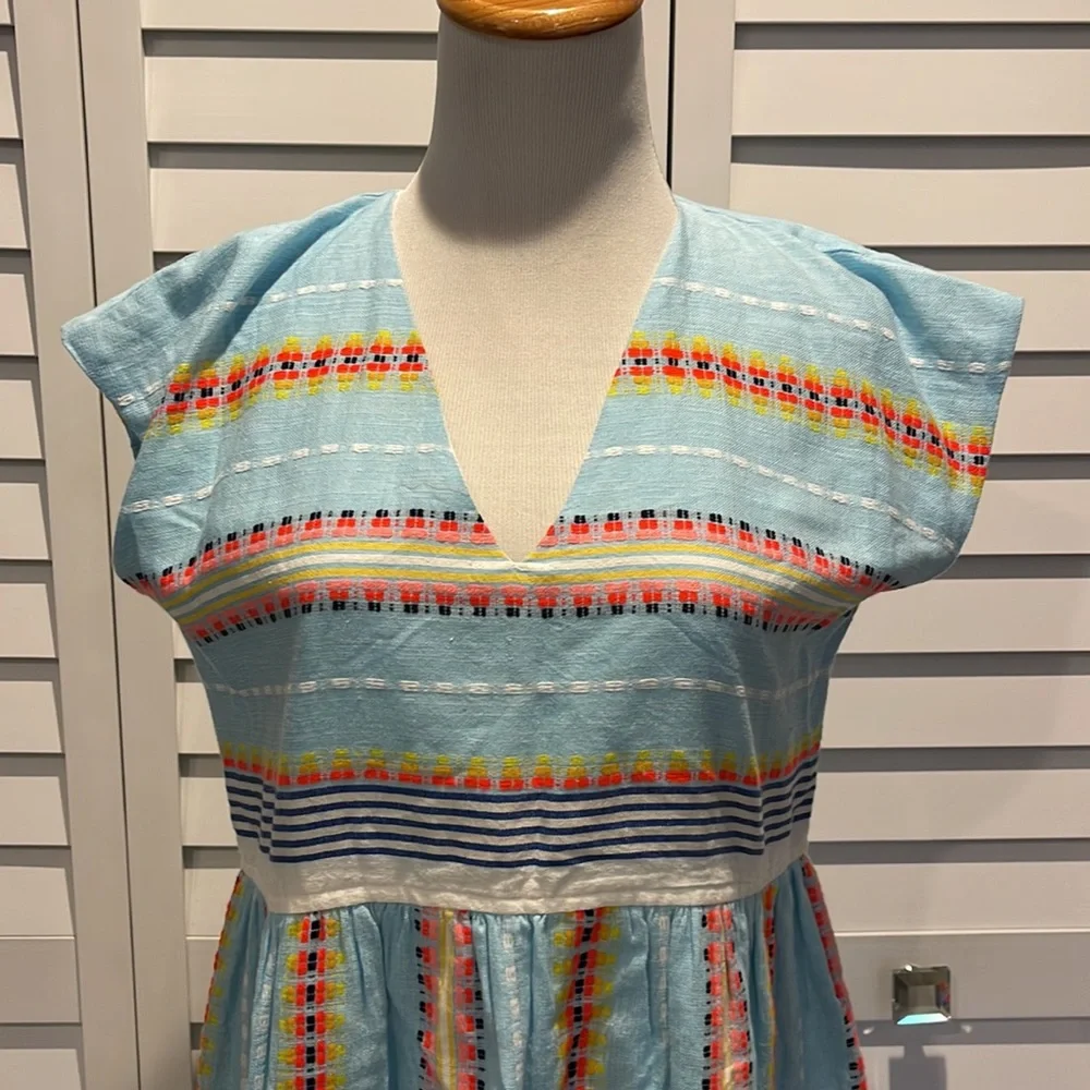 Lemlem NWOT Boho lined MIDI Dress with embroidered details - Picture 3 of 12